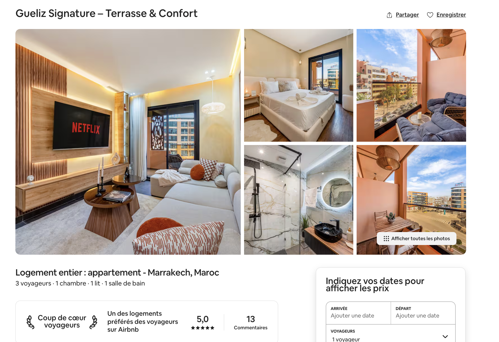 Guéliz Signature — appartement Marrakech, coup de cœur voyageurs 5,0/5